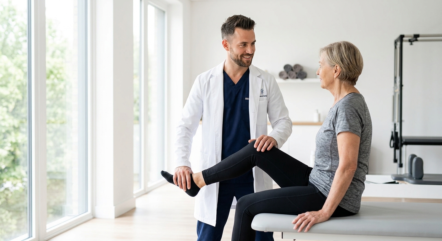 Fisioterapeuta em atendimento